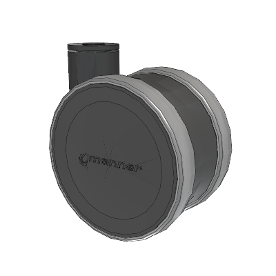 Twist Hollow Kingpin Caster with 125 x 2 TPU (95a) Wheel