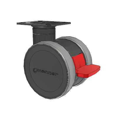 Twist Top Plate Swivel Caster with 100 x 2 TPU (95a) Wheel and Total Lock Brake