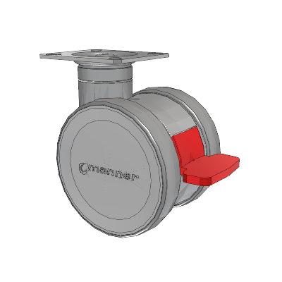 Twist Top Plate Swivel Caster with 100 x 2 TPU (95a) Wheel and Total Lock Brake