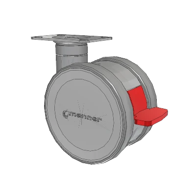 Twist Top Plate Swivel Caster with 125 x 2 TPU (95a) Wheel and Total Lock Brake
