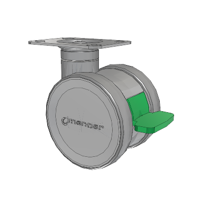 Twist Top Plate Swivel Caster with 100 x 2 TPU (95a) Wheel and Directional Lock Brake