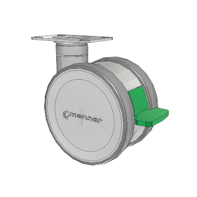 Twist Top Plate Swivel Caster with 125 x 2 TPU (95a) Wheel and Directional Lock Brake