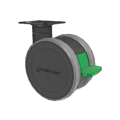 Twist Top Plate Swivel Caster with 125 x 2 TPU (95a) Wheel and Directional Lock Brake