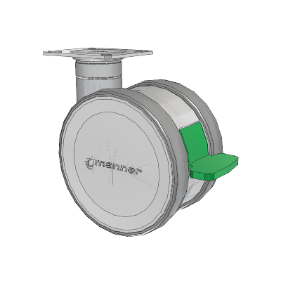Twist Top Plate Swivel Caster with 125 x 2 TPU (95a) Wheel and Directional Lock Brake