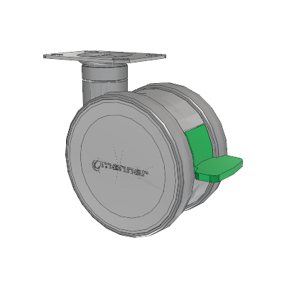 Twist Top Plate Swivel Caster with 125 x 2 TPU (95a) Wheel and Directional Lock Brake