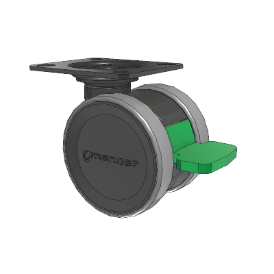 Twist Top Plate Swivel Caster with 75 x 2 TPU (95a) Wheel and Directional Lock Brake