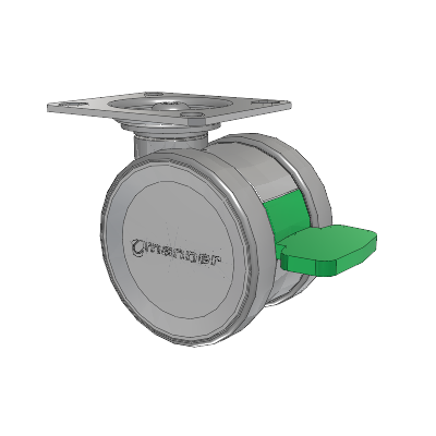 Twist Top Plate Swivel Caster with 75 x 2 TPU (95a) Wheel and Directional Lock Brake
