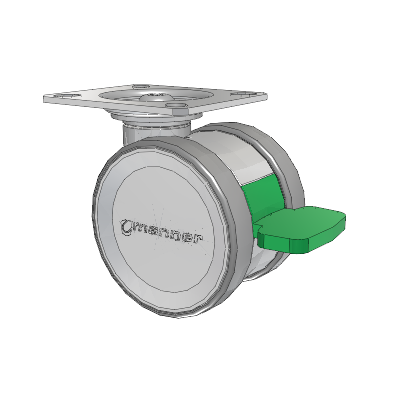 Twist Top Plate Swivel Caster with 75 x 2 TPU (95a) Wheel and Directional Lock Brake