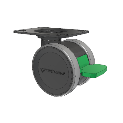 Twist Top Plate Swivel Caster with 75 x 2 TPU (95a) Wheel and Directional Lock Brake