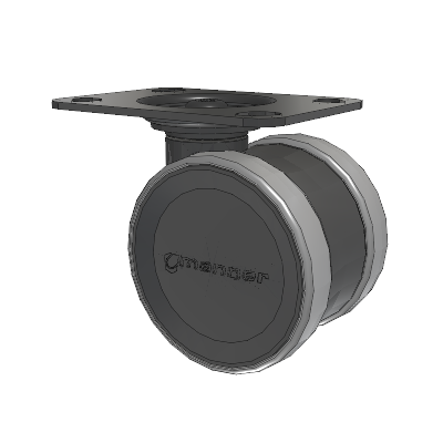 Twist Top Plate Swivel Caster with 75 x 2 TPU (95a) Wheel