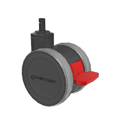 Twist Grip Ring Caster with 100 x 2 TPU (95a) Wheel and Total Lock Brake
