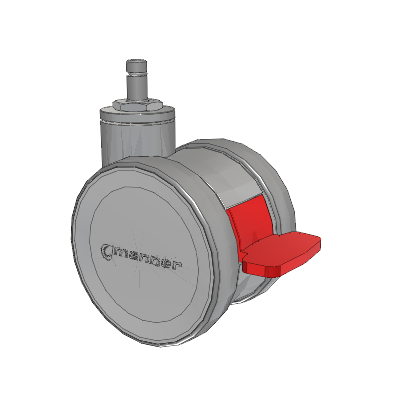 Twist Grip Ring Caster with 100 x 2 TPU (95a) Wheel and Total Lock Brake