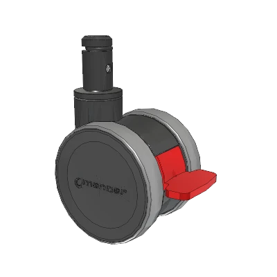 Twist Round Stem Caster with 100 x 2 TPU (95a) Wheel and Total Lock Brake