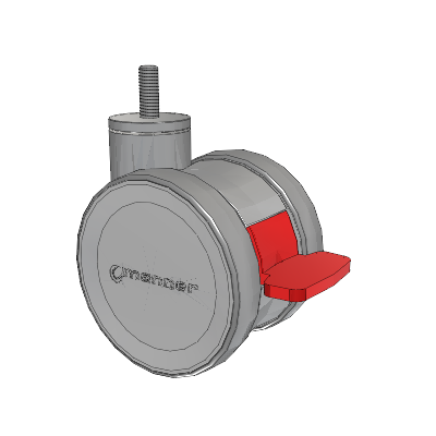 Twist Threaded Stem Caster with 100 x 2 TPU (95a) Wheel and Total Lock Brake