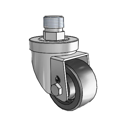 30 Series Pipe Thread Stem Zinc Swivel Caster with 2.5 x 1.25 Polyolefin Wheel