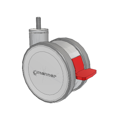 Twist Threaded Stem Caster with 125 x 2 TPU (95a) Wheel and Total Lock Brake