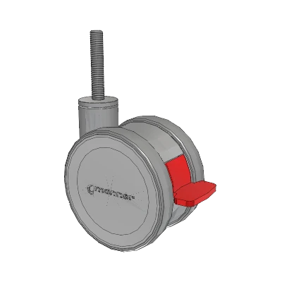 Twist Threaded Stem Caster with 125 x 2 TPU (95a) Wheel and Total Lock Brake