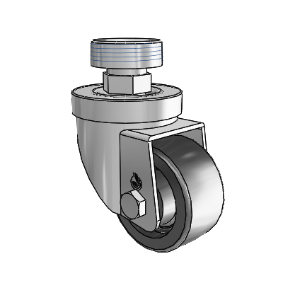 30 Series Pipe Thread Stem Zinc Swivel Caster with 2.5 x 1.25 Polyolefin Wheel