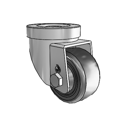 30 Series Hollow Kingpin Zinc Swivel Caster with 2.5 x 1.25 Cushion Rubber Wheel