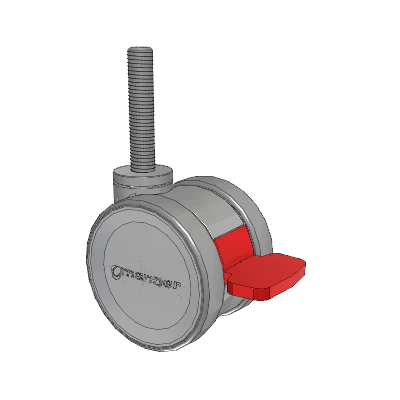 Twist Threaded Stem Caster with 75 x 2 TPU (95a) Wheel and Total Lock Brake