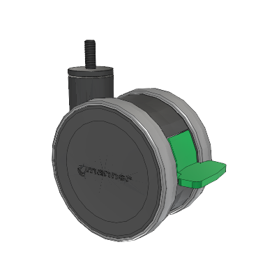 Twist Threaded Stem Caster with 125 x 2 TPU (95a) Wheel and Directional Lock Brake