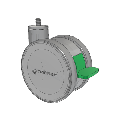 Twist Threaded Stem Caster with 125 x 2 TPU (95a) Wheel and Directional Lock Brake