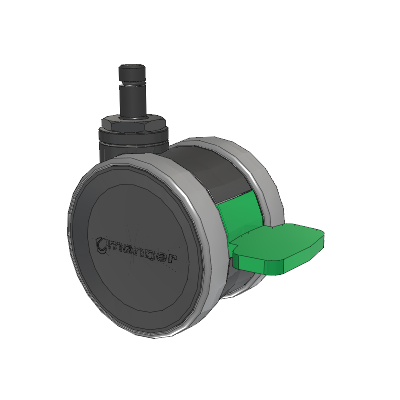 Twist Grip Ring Caster with 75 x 2 TPU (95a) Wheel and Directional Lock Brake