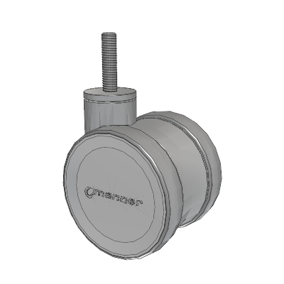 Twist Threaded Stem Caster with 100 x 2 TPU (95a) Wheel