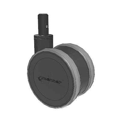 Twist Round Stem Caster with 125 x 2 TPU (95a) Wheel