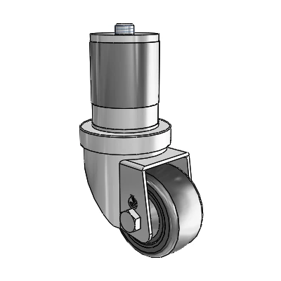 30 Series Expanding Adapter Zinc Swivel Caster with 2.5 x 1.25 Cushion Rubber Wheel