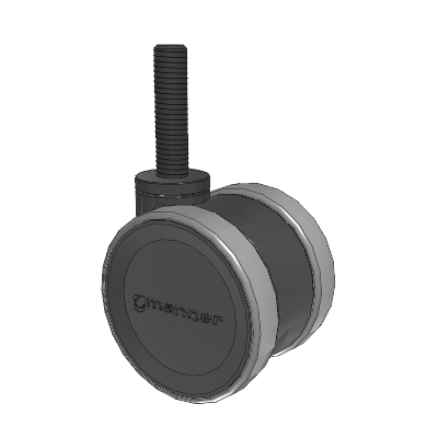 Twist Threaded Stem Caster with 75 x 2 TPU (95a) Wheel