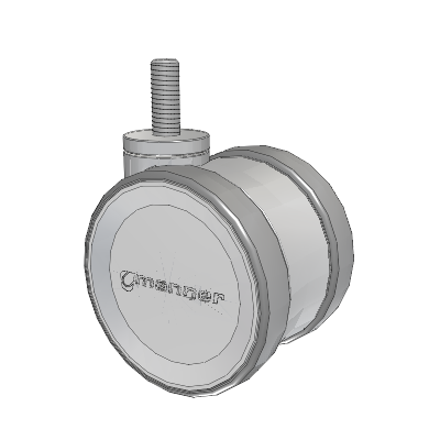 Twist Threaded Stem Caster with 75 x 2 TPU (95a) Wheel