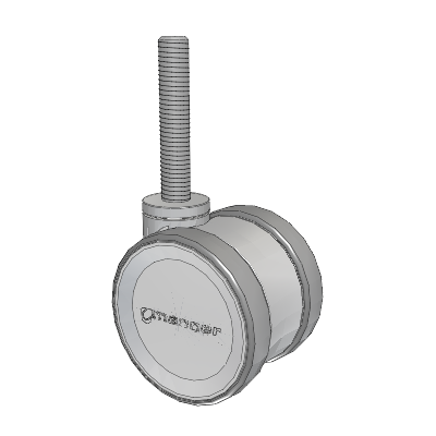 Twist Threaded Stem Caster with 75 x 2 TPU (95a) Wheel