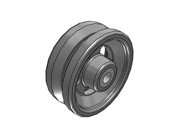 VG Cast Iron V-Groove 5 x 2 Wheel with Straight Roller Bearing