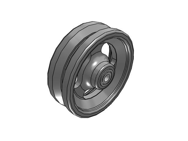 VG Cast Iron V-Groove 6 x 2 Wheel with Straight Roller Bearing