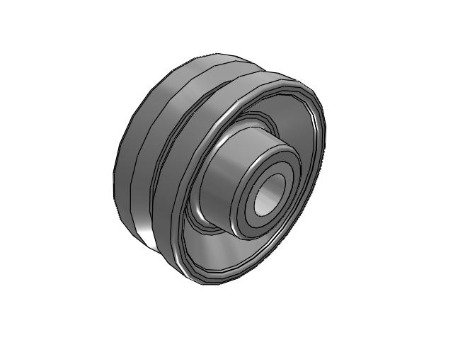 VG Cast Iron V-Groove 6 x 2-1/2 Wheel with Straight Roller Bearing