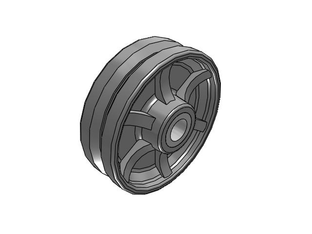VG Cast Iron V-Groove 8 x 2-1/2 Wheel with Straight Roller Bearing