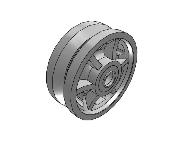VL Cast Iron V-Groove 8 x 3 Wheel with Tapered Roller Bearing