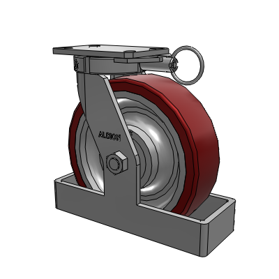 310 Series Top Plate Swivel Caster with 10 x 3 Maroon Tread on Aluminum Core AK - Crown Polyurethane (Aluminum Core) wheel