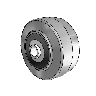 Performa Conductive Rubber Wheels Flat Grey Tread Polyolefin 2.5 x 1.25 with Ball Bearing