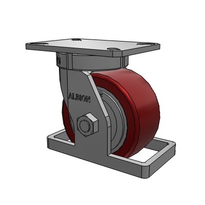 310 Series Top Plate Swivel Caster with 6 x 3 Maroon Tread on Aluminum Core AK - Crown Polyurethane (Aluminum Core) wheel
