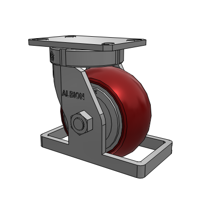 310 Series Top Plate Swivel Caster with 6 x 3 Maroon Tread on Aluminum Core AX - Round Polyurethane (Aluminum Core) wheel