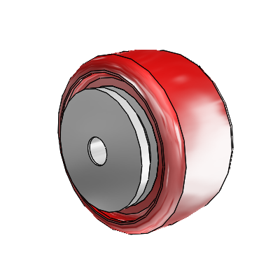 Polyurethane Hi-Tech HI-TECH Polyurethane Polyolefin 2.5 x 1.25 Wheel with Delrin Bearing