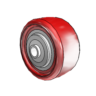 Polyurethane Hi-Tech HI-TECH Polyurethane Polyolefin 2.5 x 1.25 Wheel with Ball Bearing