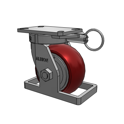 310 Series Top Plate Swivel Caster with 6 x 3 Maroon Tread on Aluminum Core AX - Round Polyurethane (Aluminum Core) wheel