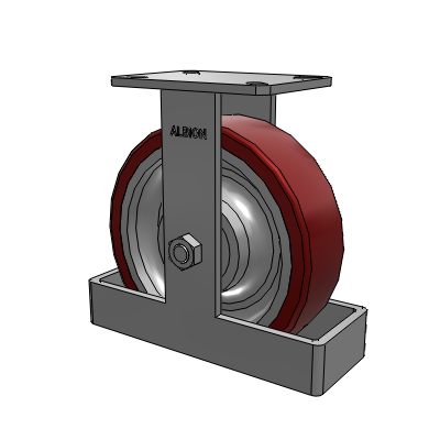 310 Series Top Plate Rigid Caster with 10 x 3 Maroon Tread on Aluminum Core AK - Crown Polyurethane (Aluminum Core) wheel