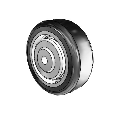 TPE High-Temp Thermoplastic Elastomer Polyolefin 3.5 x 1.25 Wheel with Precision Ball Bearing