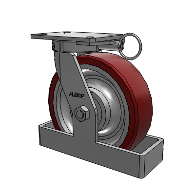 310 Series Top Plate Swivel Caster with 10 x 3 Maroon Tread on Aluminum Core AK - Crown Polyurethane (Aluminum Core) wheel