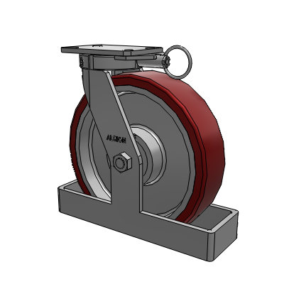 310 Series Top Plate Swivel Caster with 12 x 3 Maroon Tread on Aluminum Core AK - Crown Polyurethane (Aluminum Core) wheel