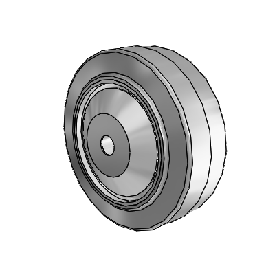 Performa Rubber Flat Gray Tread Polyolefin 3.5 x 1.25 Wheel with Delrin Bearing